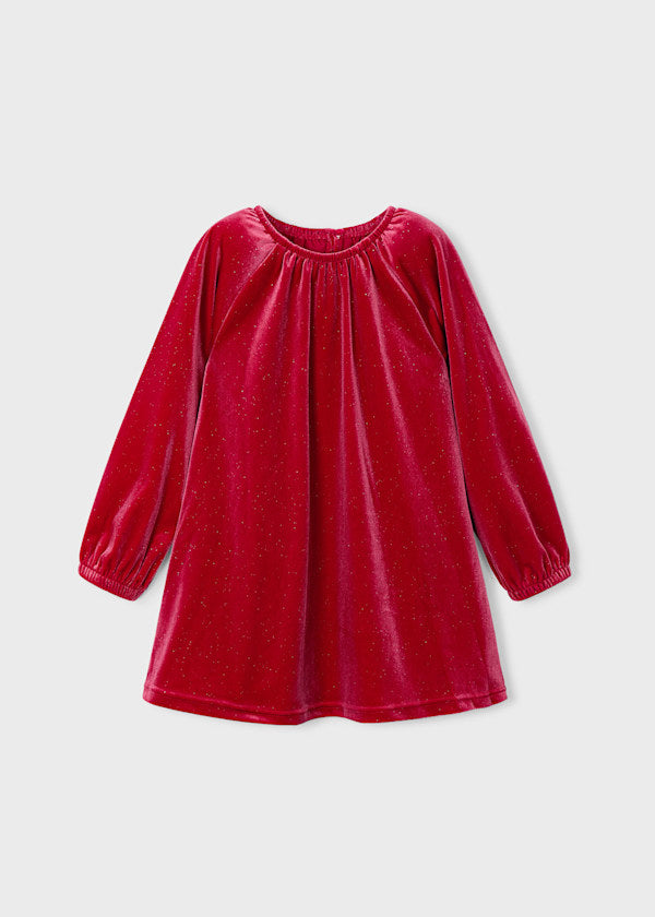 Mayoral Girls Cherry Sparkly Velvet Dress