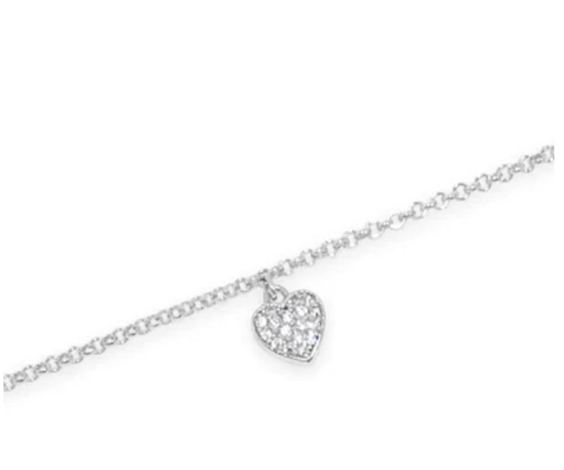 Girls Silver Heart Bracelet HCB306