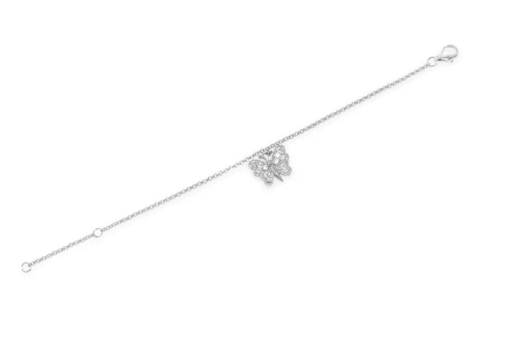 Girls Silver Butterfly Bracelet HCB307
