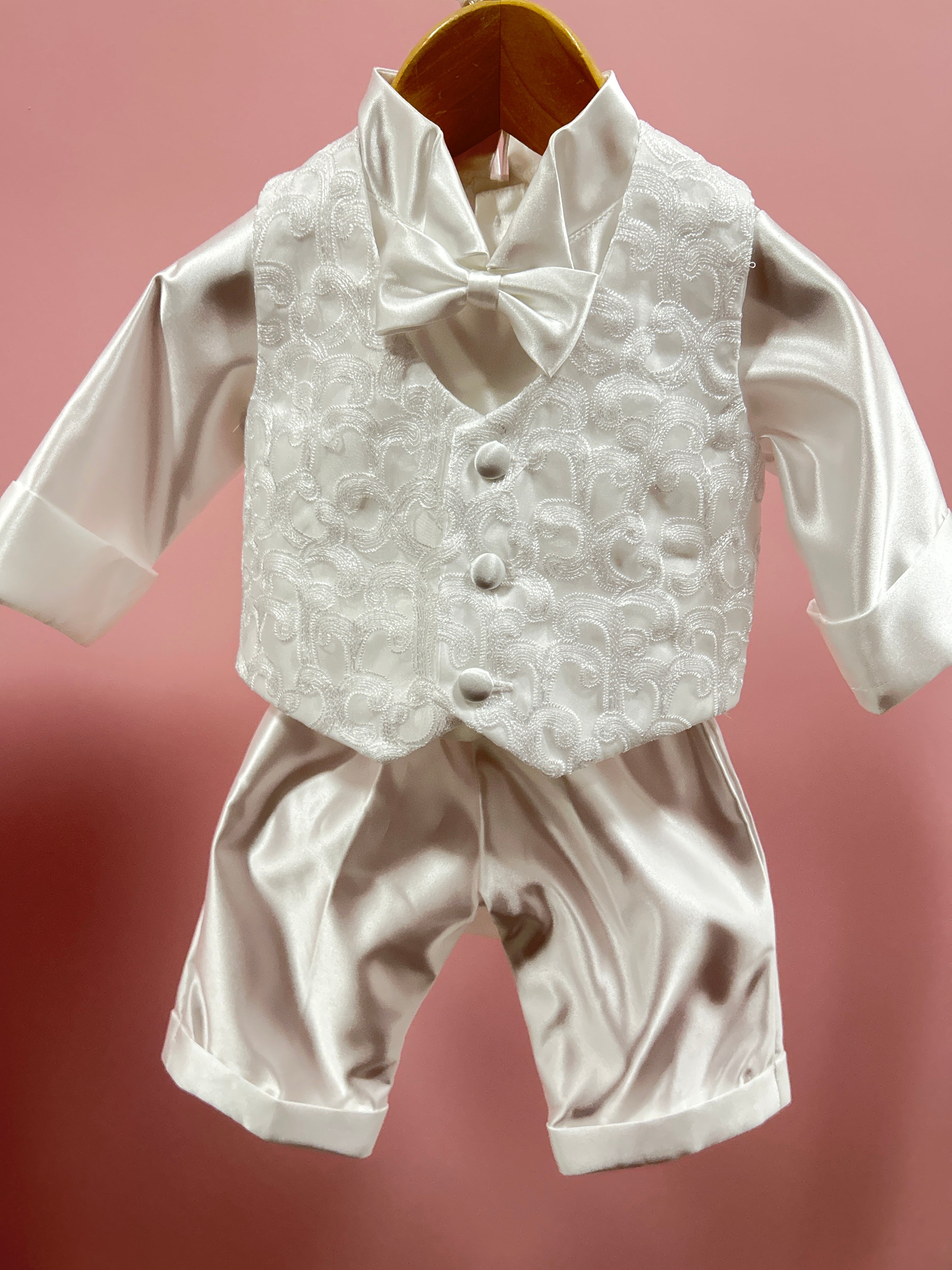 Baby Boys Embroidered Waistcoat Christening Outfit