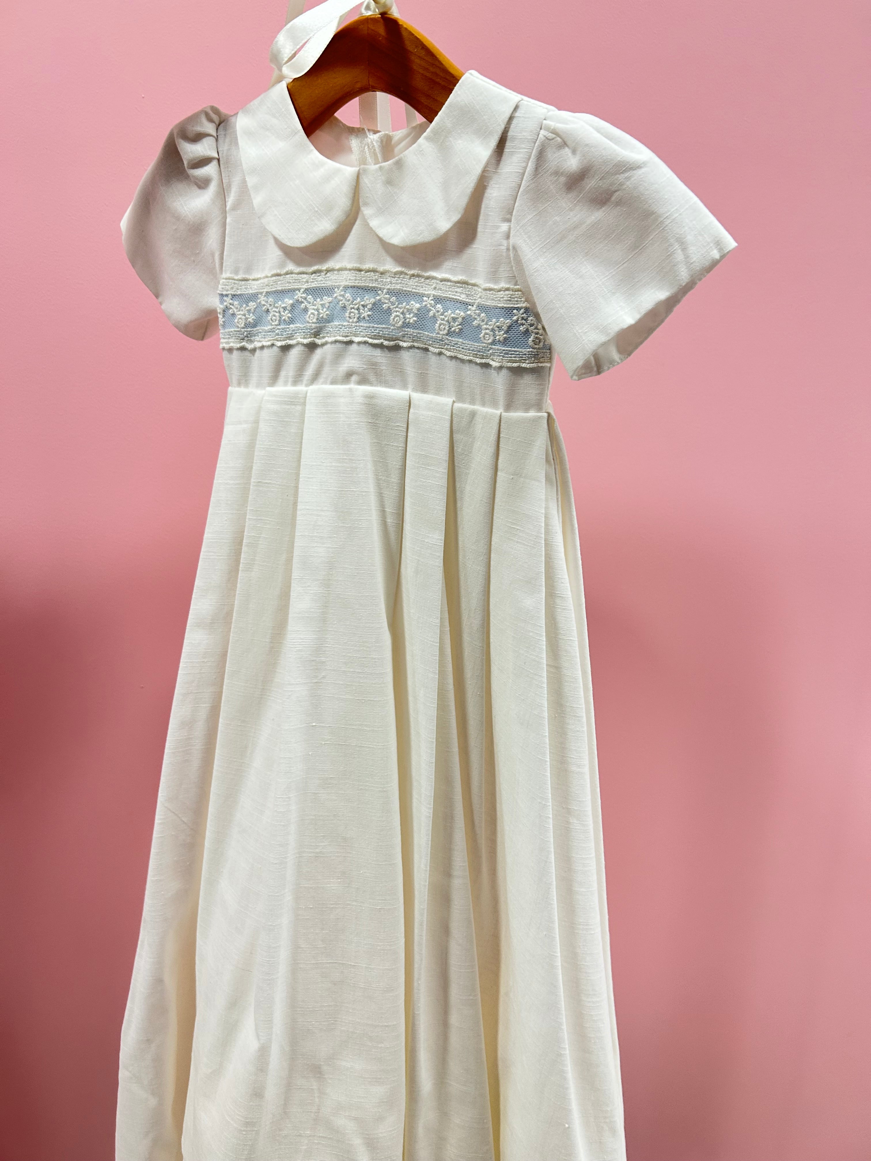blue christening dress Inga Blue Strapless Floral Embroidered Maxi Dress