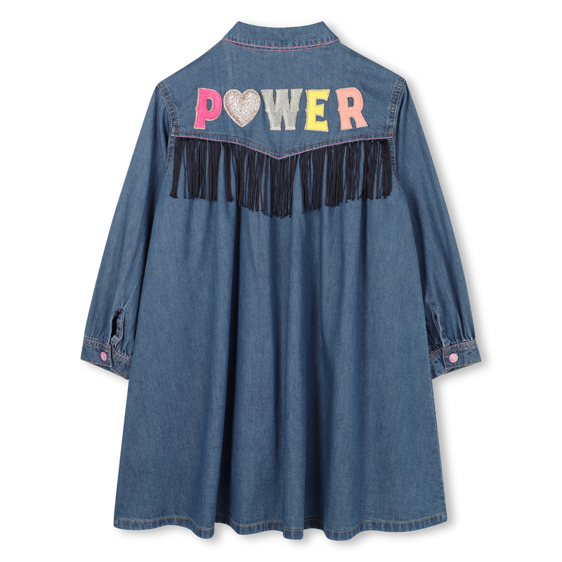 Billieblush Girls Denim Tassel Power Dress ZU21280