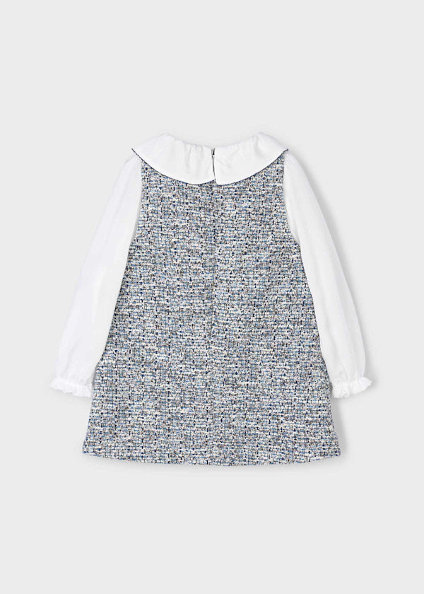 Mayoral Girls Navy Tweed Pinafore Dress