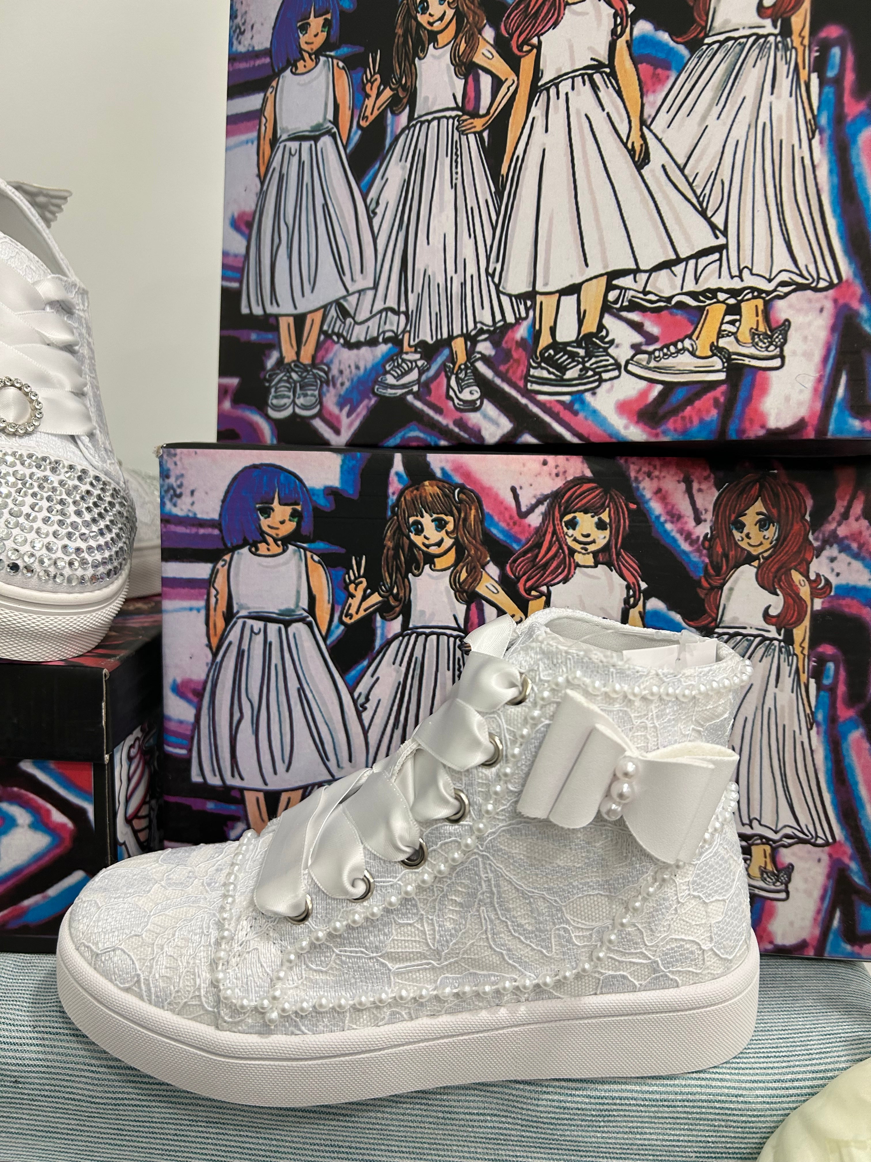 Girls Raya Communion High Top Trainer