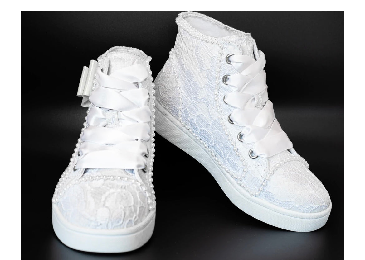 Girls Raya Communion High Top Trainer