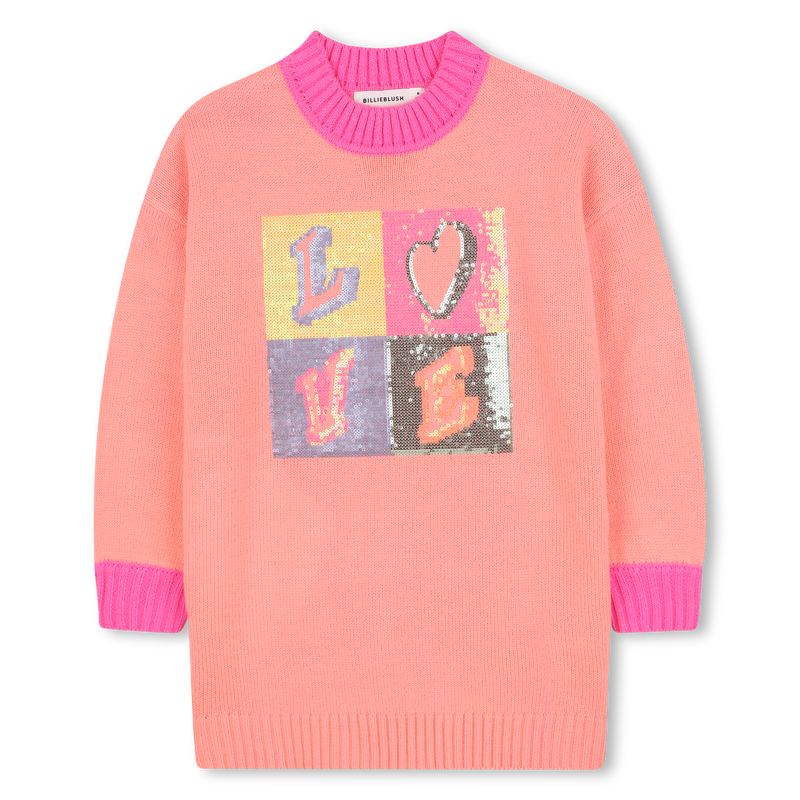 Billieblush Coral Knit Sequin Dress