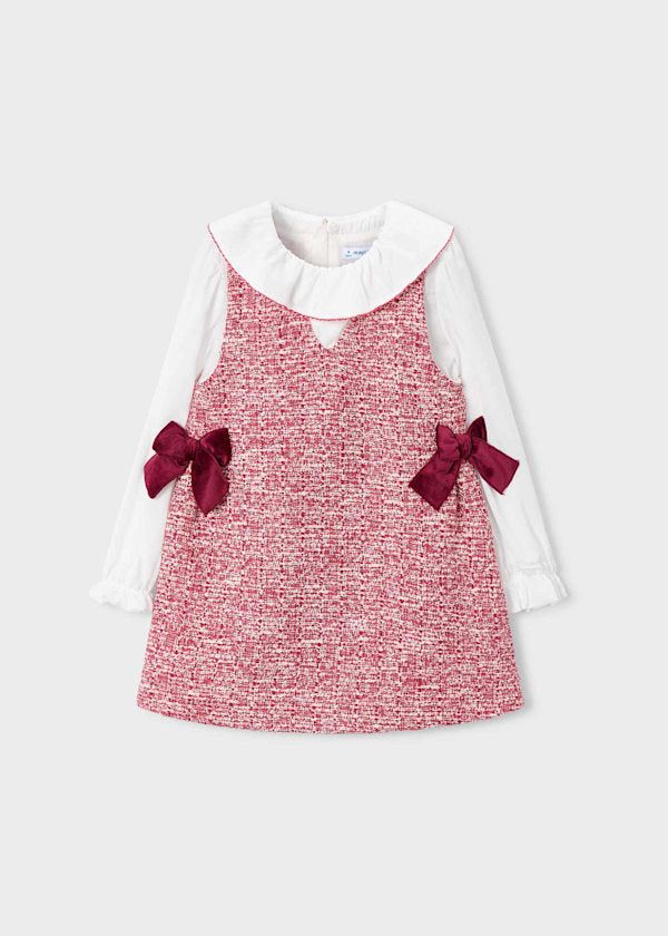 Mayoral Girls Cherry Tweed Pinafore Dress