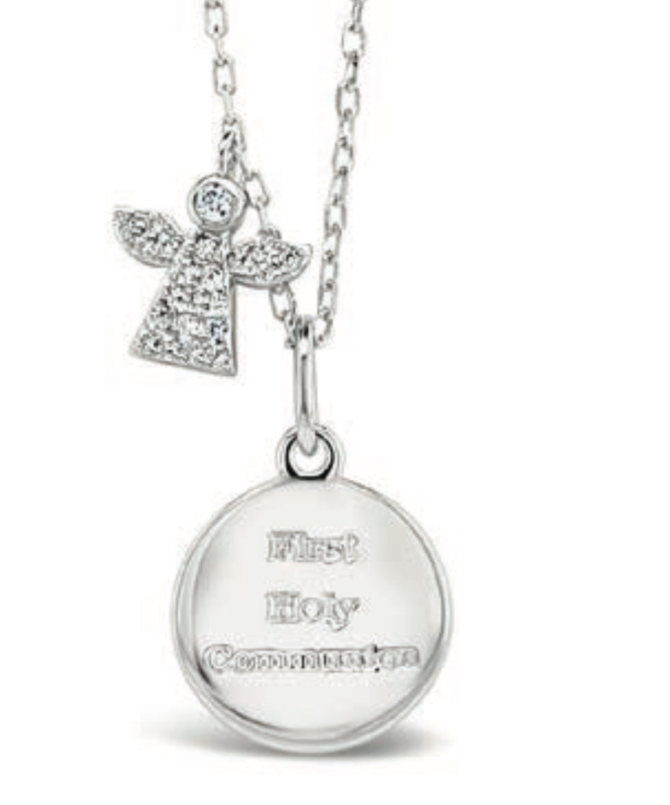 Girls Silver First Holy Communion Necklace Pendent HCP228