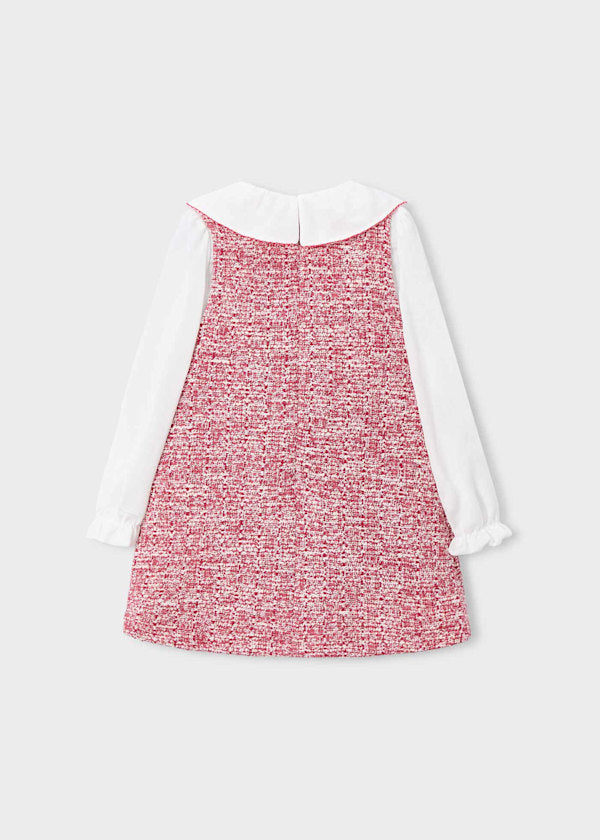 Mayoral Girls Cherry Tweed Pinafore Dress