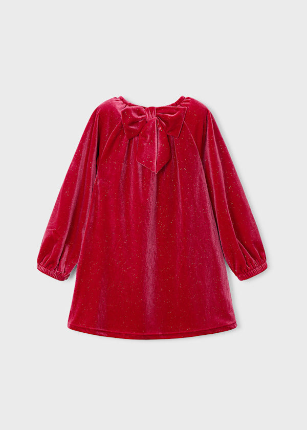 Mayoral Girls Cherry Sparkly Velvet Dress