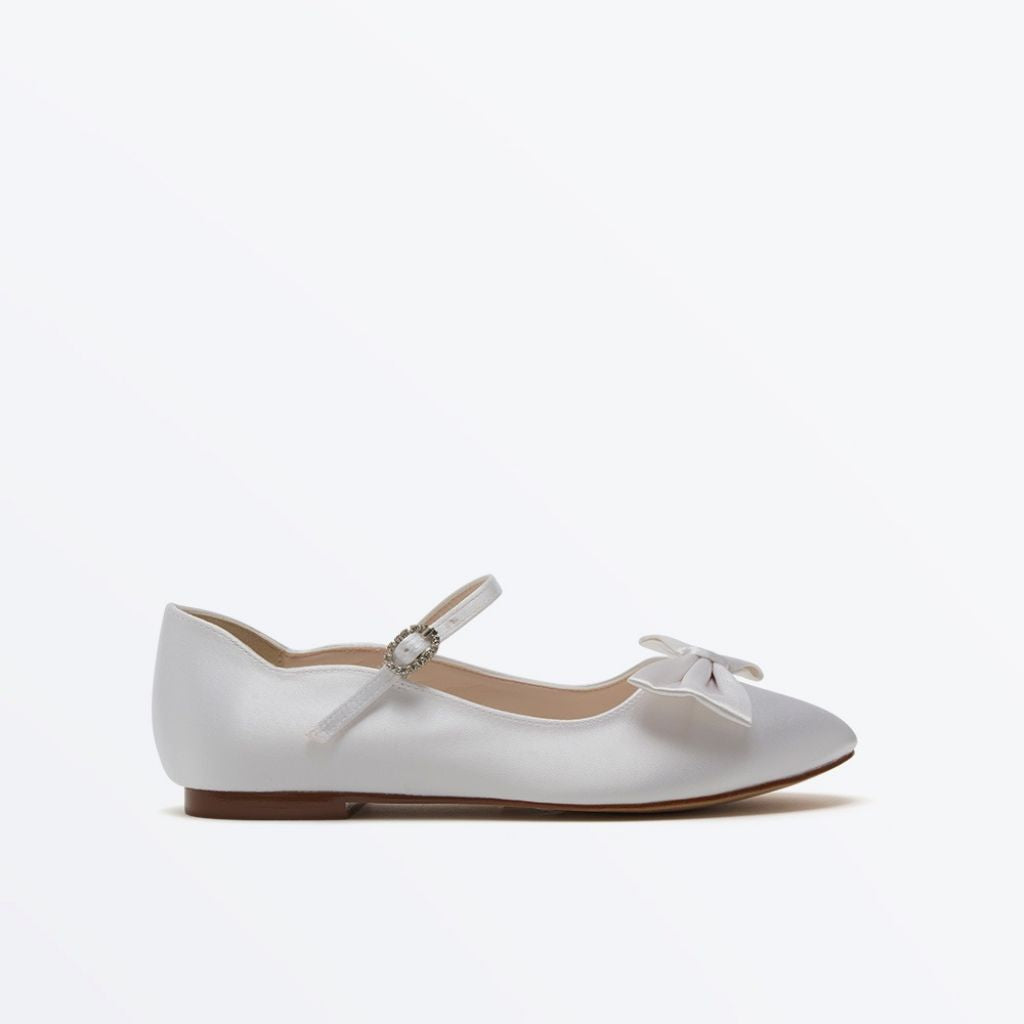Rainbow Club White Bow Communion Shoe