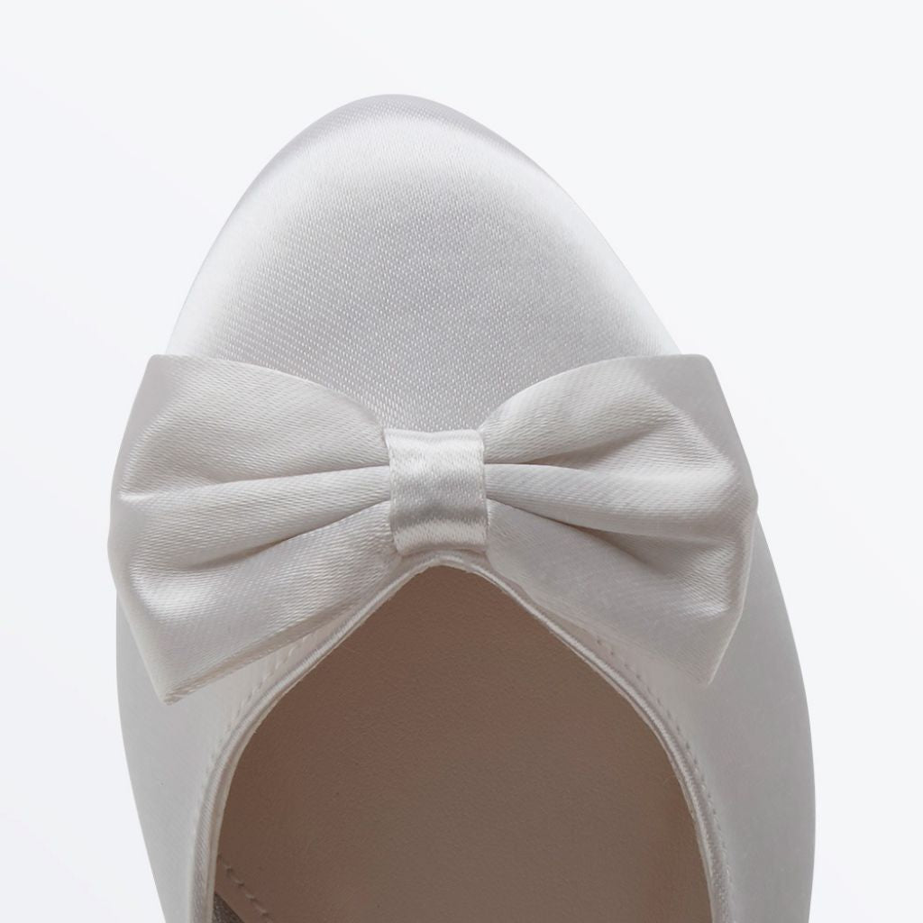 Rainbow Club White Bow Communion Shoe