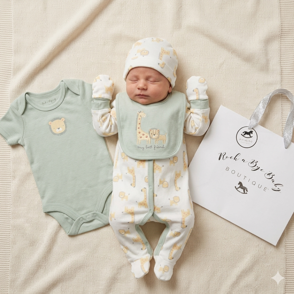 Sage Green Baby Outfit Gift Set