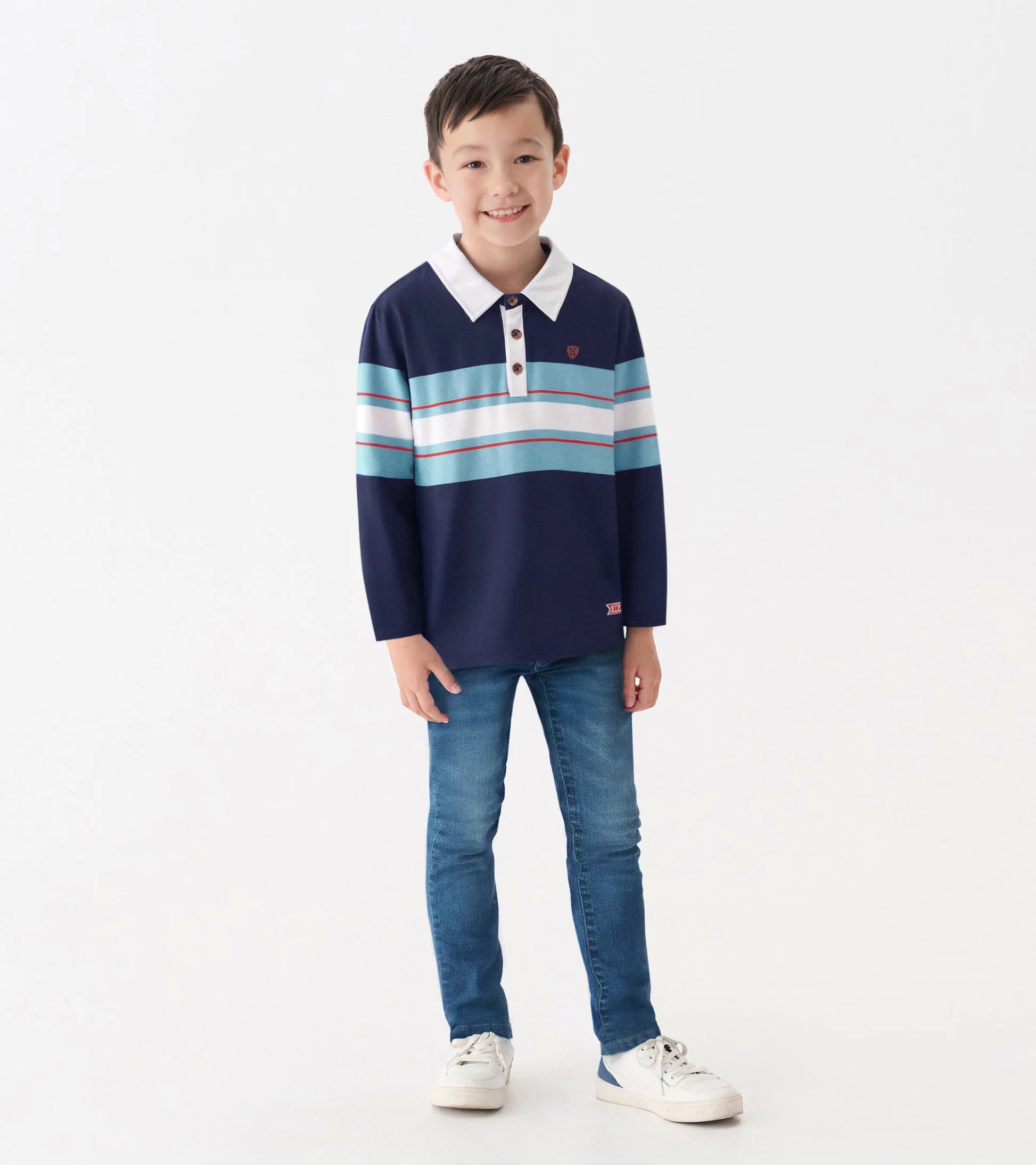 Hatley Blue Stripe Rugby Polo