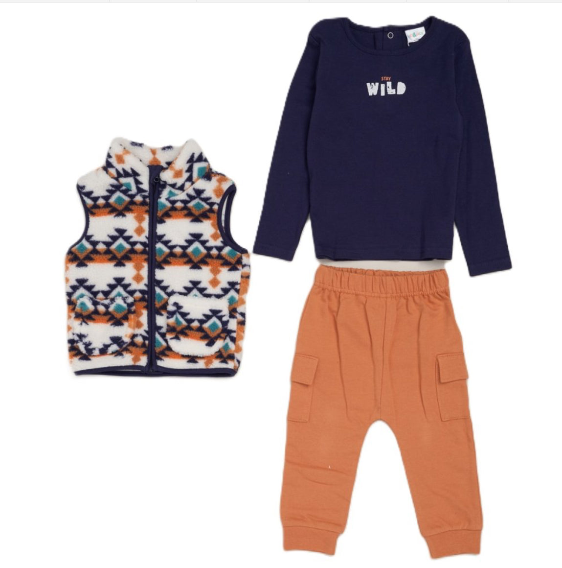 Boys Aztec Borg Gilet 3 Piece Set