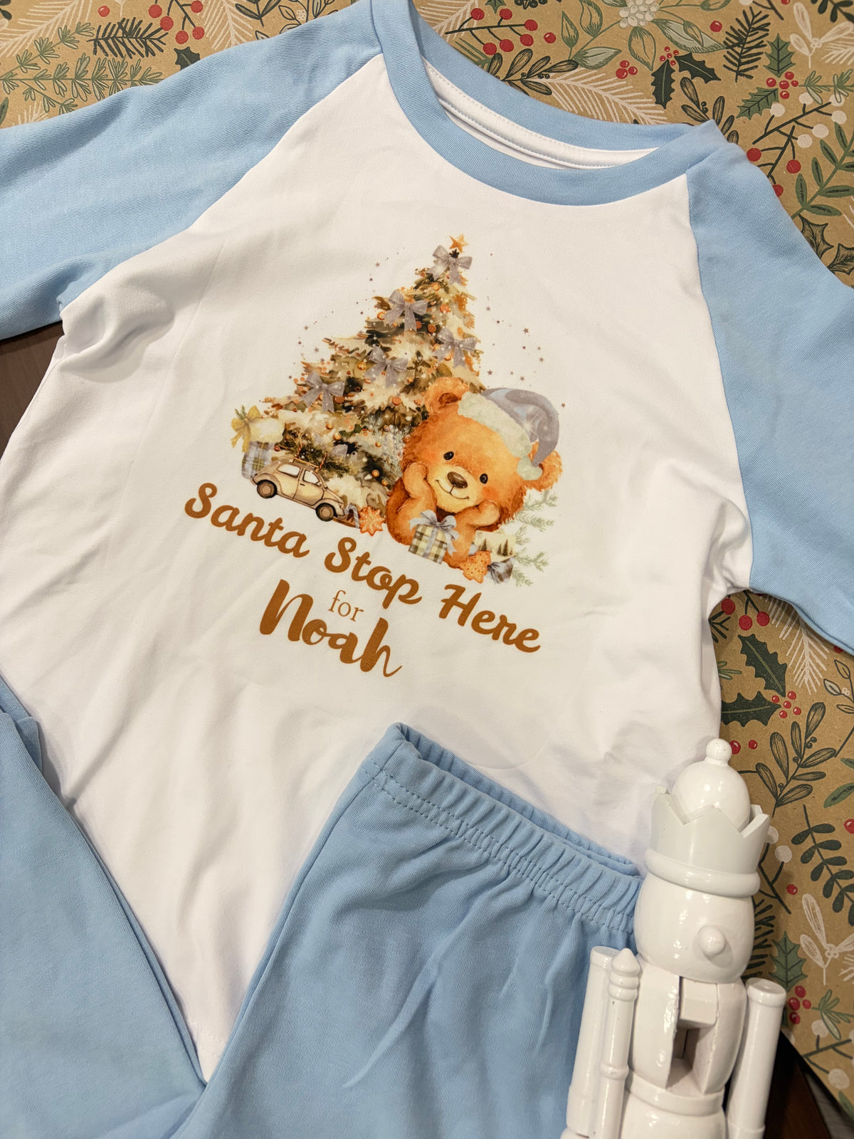 Personalised Blue Christmas Pyjamas