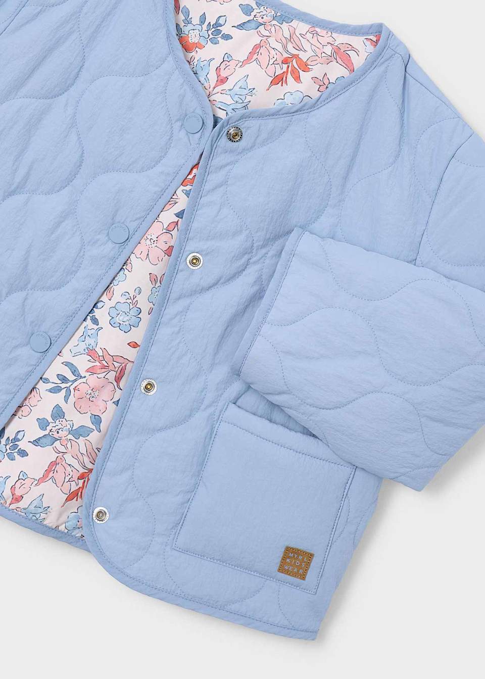 Mayoral Girls Blue Reversible Quilted Jacket 3452