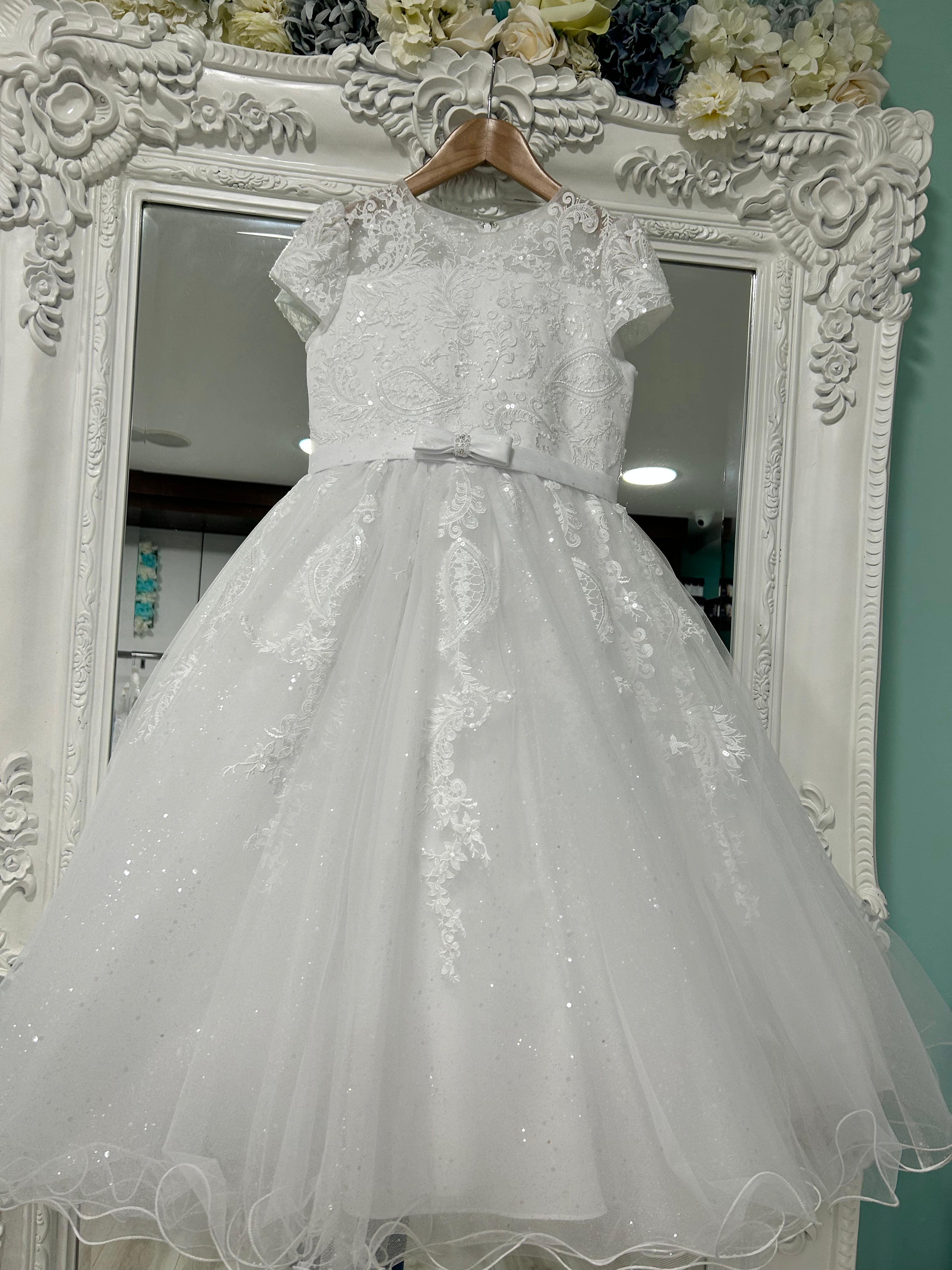 Sweetie Pie Communion Dress Size 7.5 Tea Length