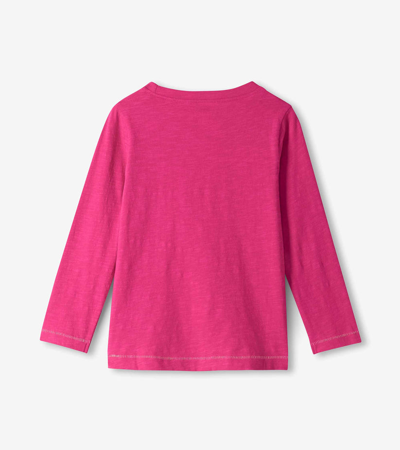 Hatley Girls Pink Flower Applique Top