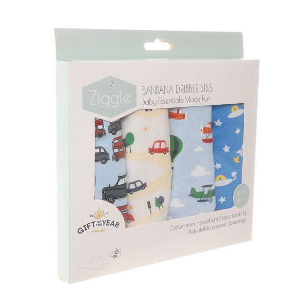 Ziggle Bibs “Zoom” 4 Pack