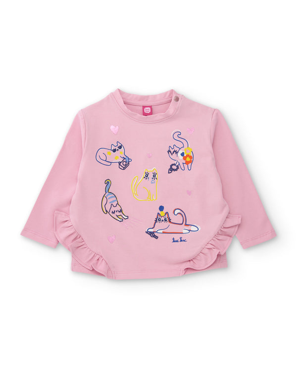 Tuc Tuc Girls Pink Cat Top & Legging Set