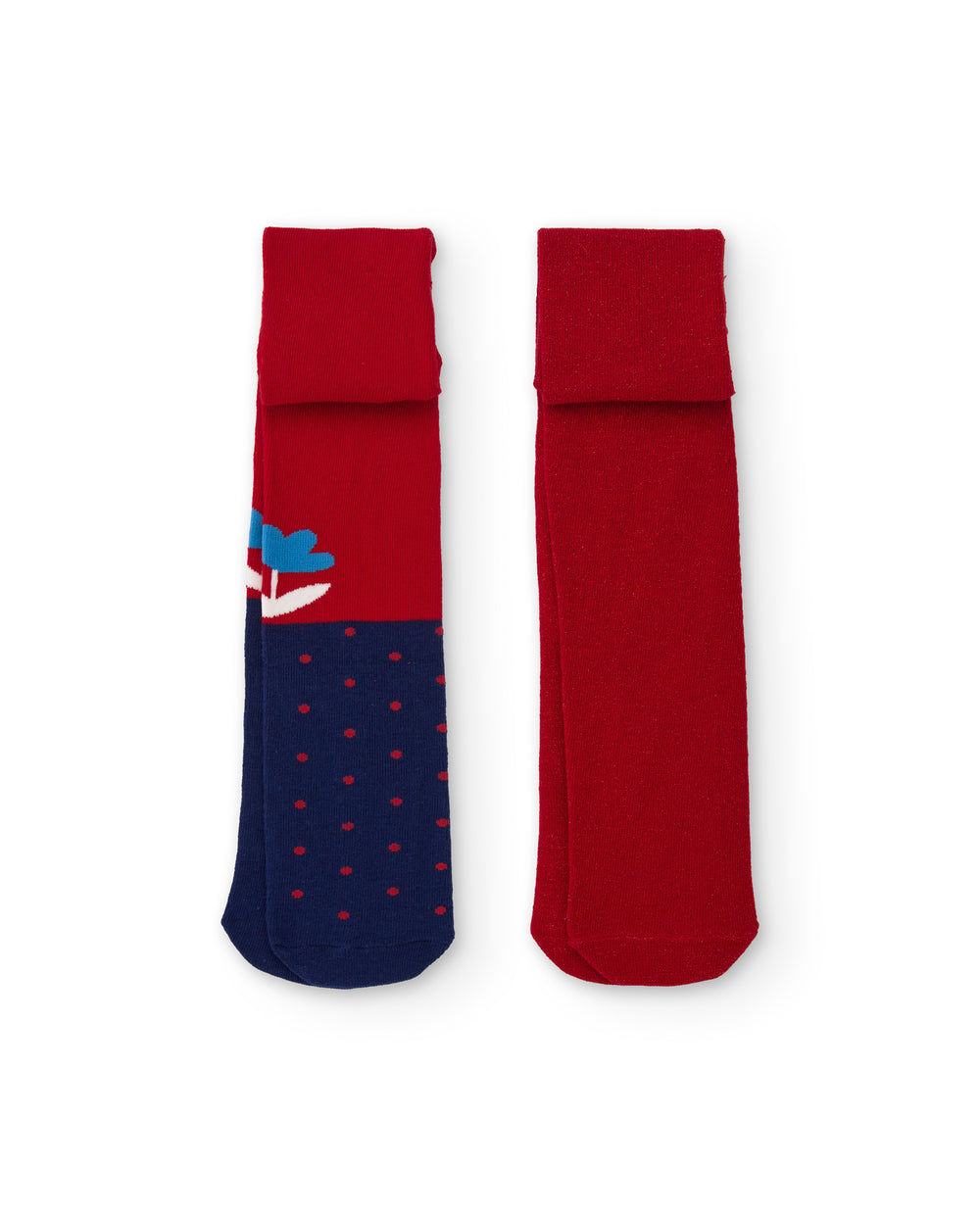 Tuc Tuc Girls Navy and Red Knit Tights