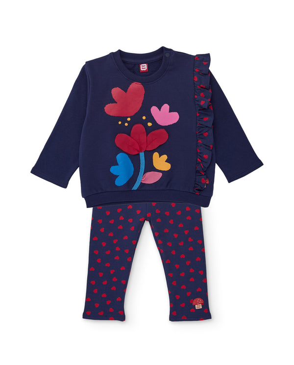 Tuc Tuc  Girls Heart Print Sweatshirt Legging Set