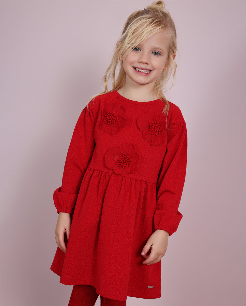 Tuc Tuc Girls Red Dress with Floral Detail