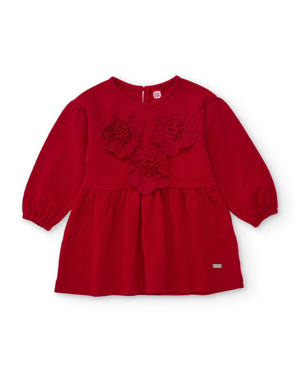 Tuc Tuc Girls Red Dress with Floral Detail