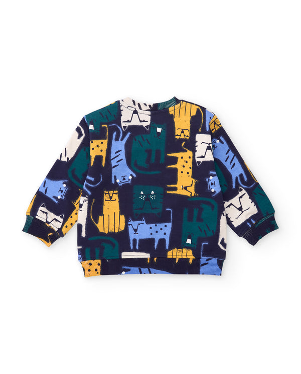 Tuc Tuc Boys Set With Tiger-Design Sweater And Matching Trousers