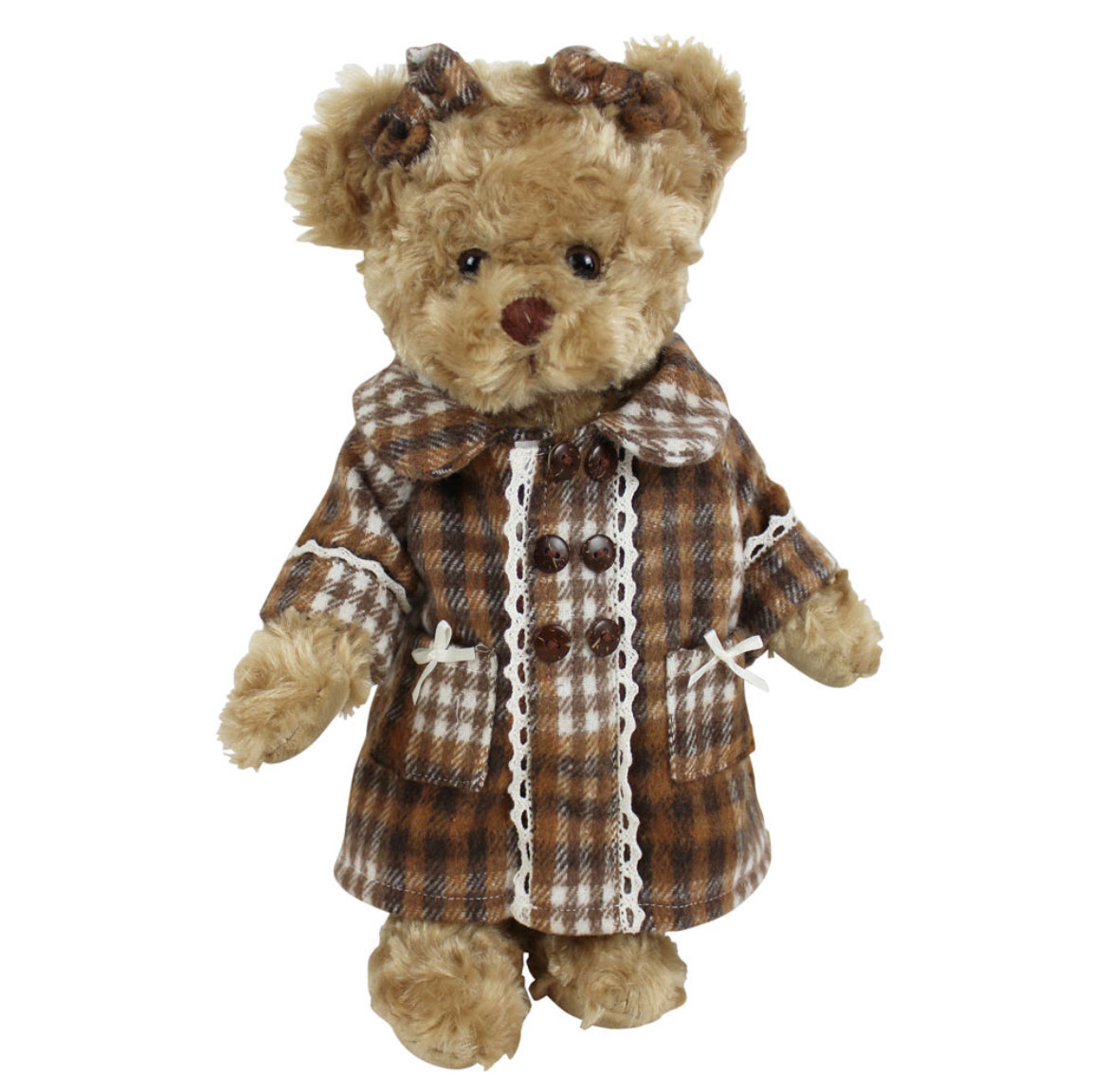 Teddy Bear Girl with Tweed Coat Dress