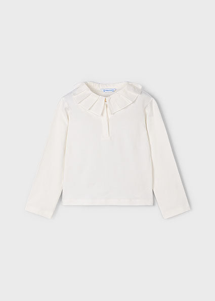Mayoral Long Sleeve Ivory Collar Top 131 082