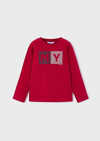Mayoral Basic Letter Long Sleeve Top 173 085