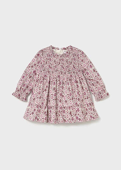 Mayoral Baby Girl Red Bell Printed Velvet Dress 2909 025