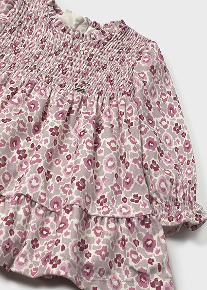 Mayoral Baby Girl Red Bell Printed Velvet Dress 2909 025