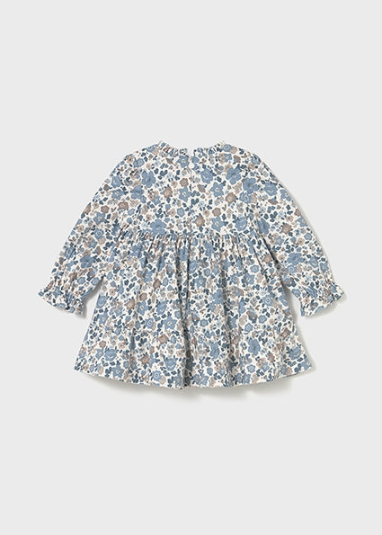 Mayoral Baby Girl Blue Bell Printed Velvet Dress 2909 026