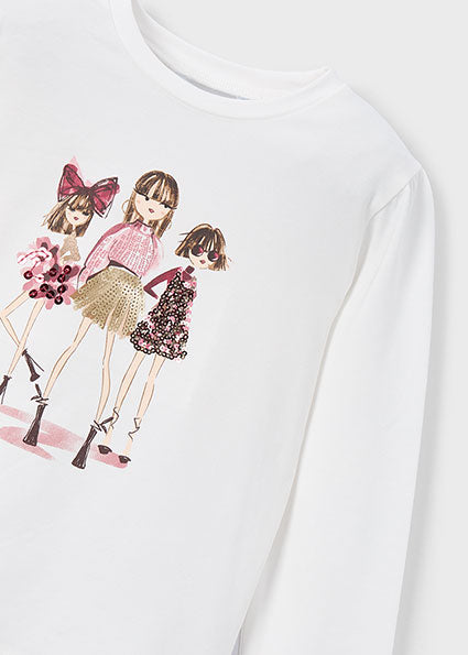 Mayoral L/S Cream top 4011 094