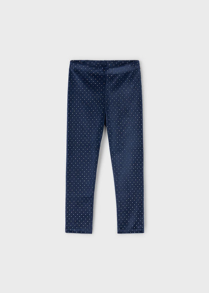 Mayoral Navy Print Velvet Leggings 4715 095
