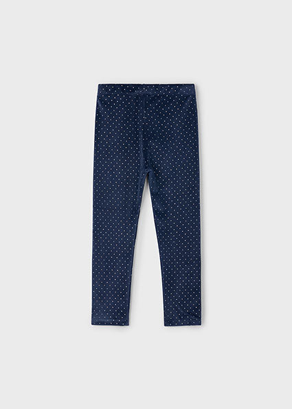 Mayoral Navy Print Velvet Leggings 4715 095
