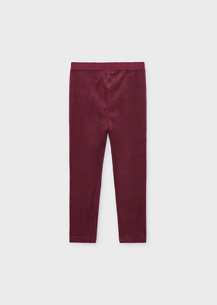 Mayoral Girls Raspberry Velour Leggings