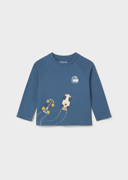 Mayoral Younger Boys Blue Racing Car T-Shirt