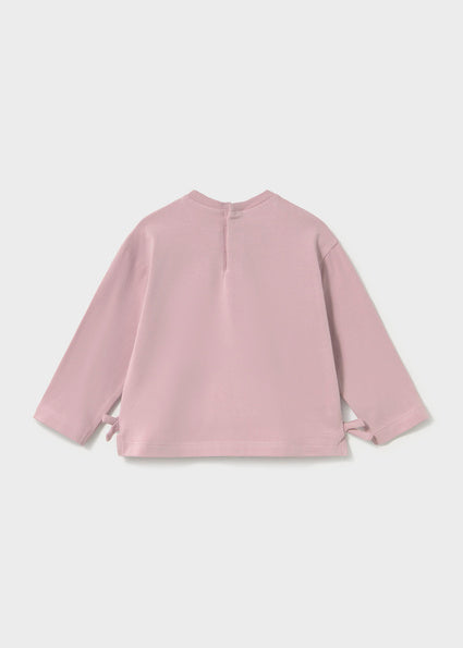 Mayoral Younger Girls Mauve Floral Long Sleeve Top
