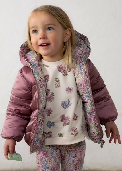 Mayoral Younger Girls Floral Reversible Coat