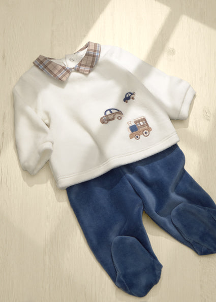 Mayoral Baby Boy Blue Velour Outfit Set