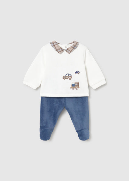 Mayoral Baby Boy Blue Velour Outfit Set
