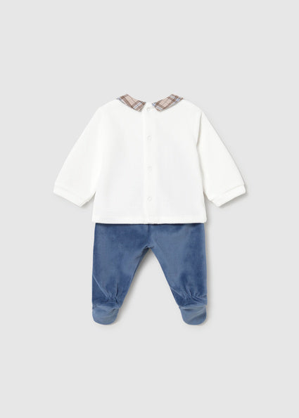 Mayoral Baby Boy Blue Velour Outfit Set