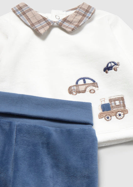 Mayoral Baby Boy Blue Velour Outfit Set