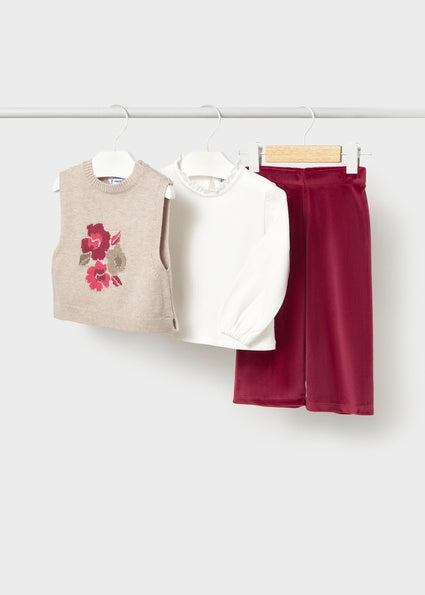 Mayoral Younger Girls Knit Sweater 3 Piece Outfit