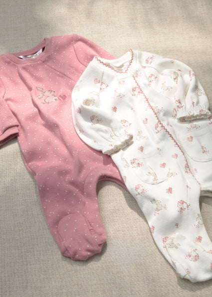 Mayoral Baby Girls Dusty Pink Sleepsuits 2 Piece
