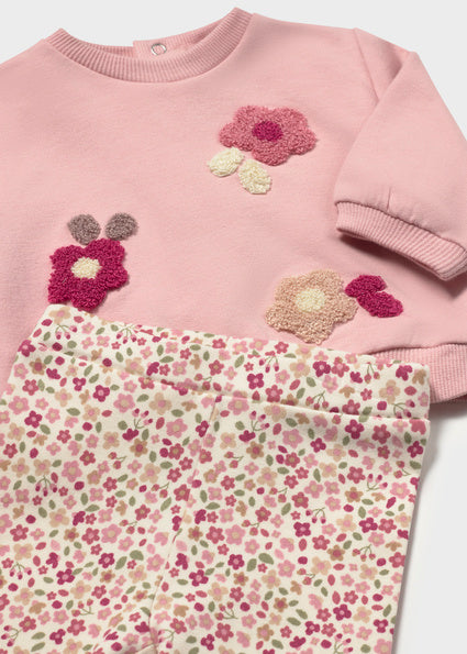 Mayoral Baby Girl Dusky Pink 4 Piece Outfit Set
